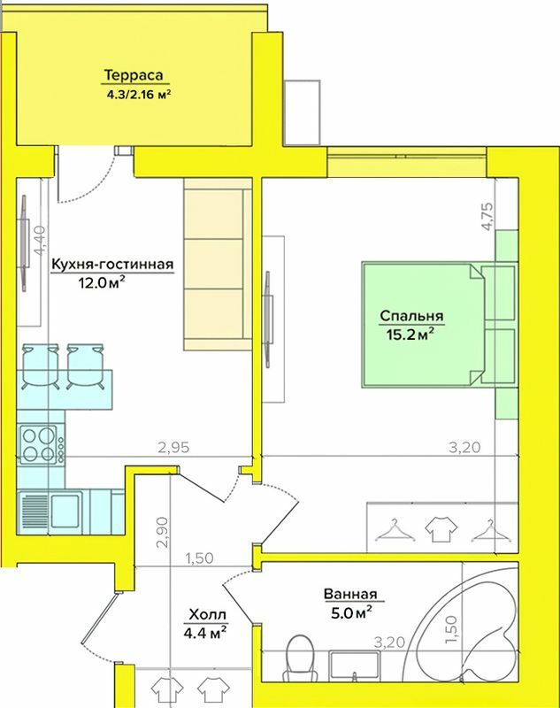 1-кімнатна 38.8 м² в ЖК Vesna від 21 350 грн/м², Запоріжжя