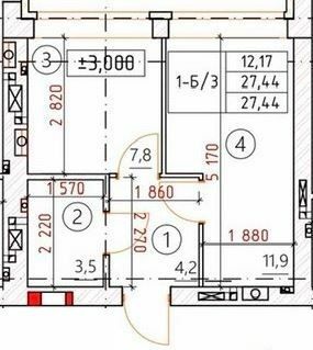 1-комнатная 27.44 м² в ЖК Новатор от 20 000 грн/м², г. Ирпень