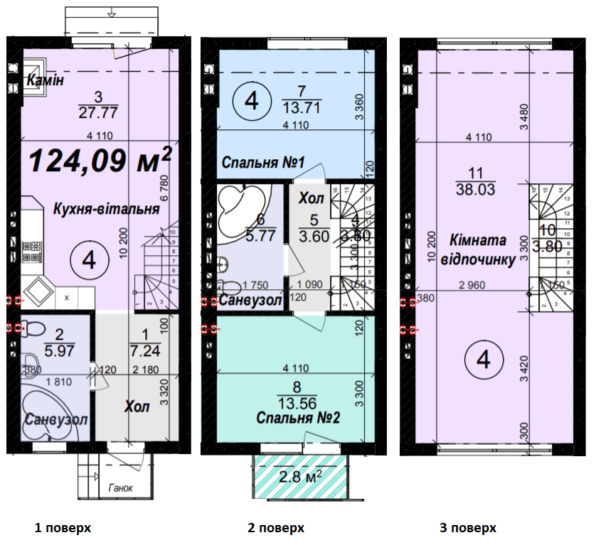 Таунхаус 124.4 м² в Таунхауси Modern House від 25 723 грн/м², с. Ходосівка