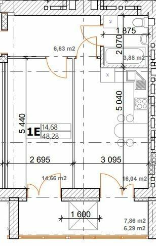 1-комнатная 48.28 м² в ЖК Семейный от 14 500 грн/м², пгт Дымер