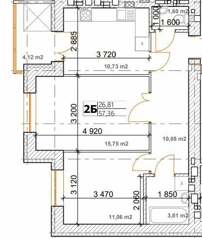 2-комнатная 57.36 м² в ЖК Семейный от 14 500 грн/м², пгт Дымер