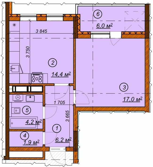 1-кімнатна 49.7 м² в ЖК 4 сезони від 32 000 грн/м², Київ