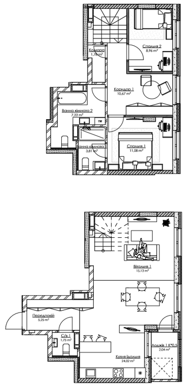 Дворівнева 91.71 м² в ЖК BOSTON Creative House від 37 536 грн/м², Київ