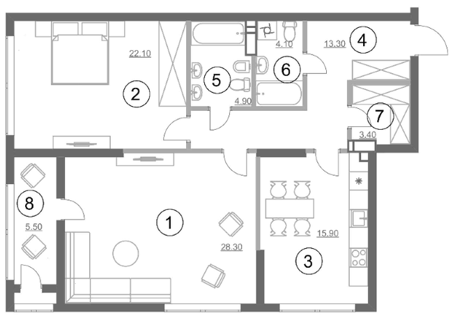 2-кімнатна 97.5 м² в ЖК Greenville Park від 48 350 грн/м², Київ