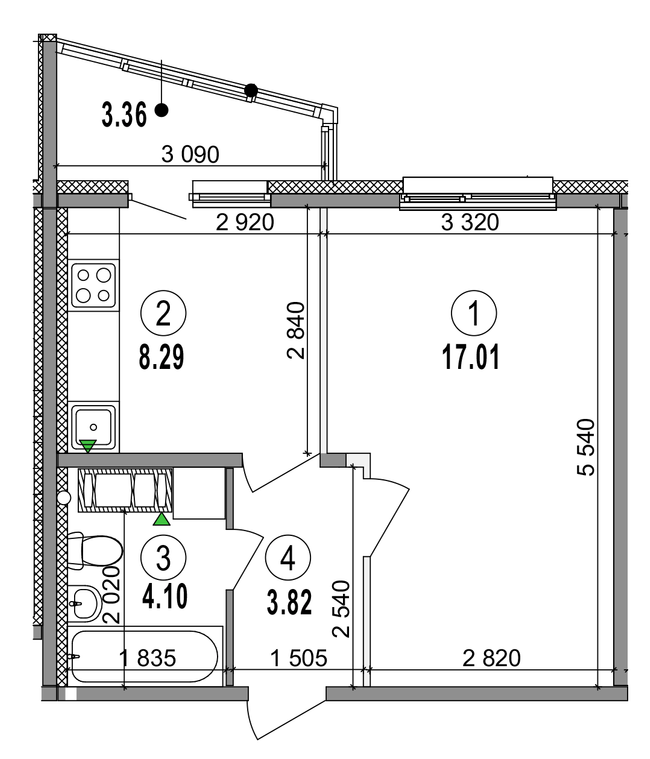1-комнатная 35.91 м² в ЖК LaLaLand от 29 500 грн/м², Киев