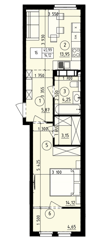 1-комнатная 49.99 м² в ЖК Praga-2 от 17 500 грн/м², Киев