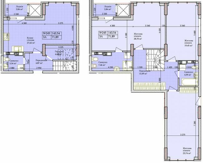Дворівнева 143.54 м² в ЖК Багговутівський від 28 000 грн/м², Київ