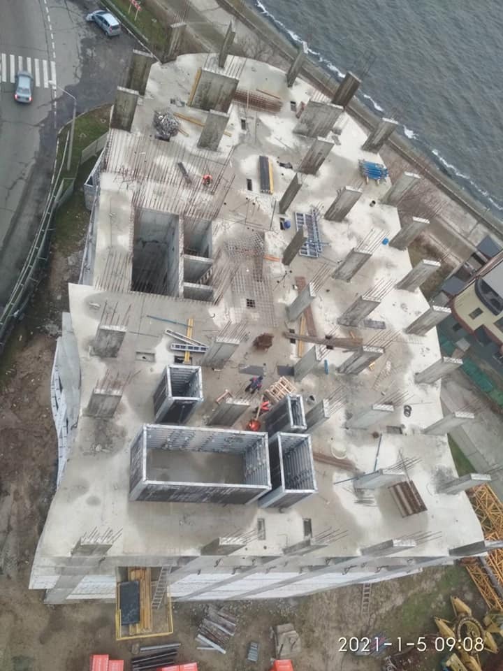 Хід будівництва ЖК Aquamarine, січ, 2021 рік