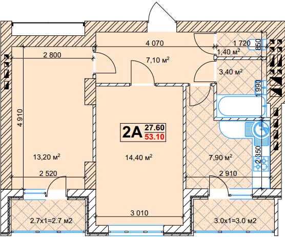 1-комнатная 53.1 м² в КД Марсель от 30 000 грн/м², Киев