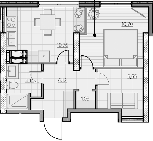 1-комнатная 38.4 м² в ЖК Парк Хиллс (Молодежная инициатива) от 25 550 грн/м², Киев