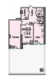 2-кімнатна 97.78 м² в ЖК Тридцять восьма перлина від 50 500 грн/м², Київ