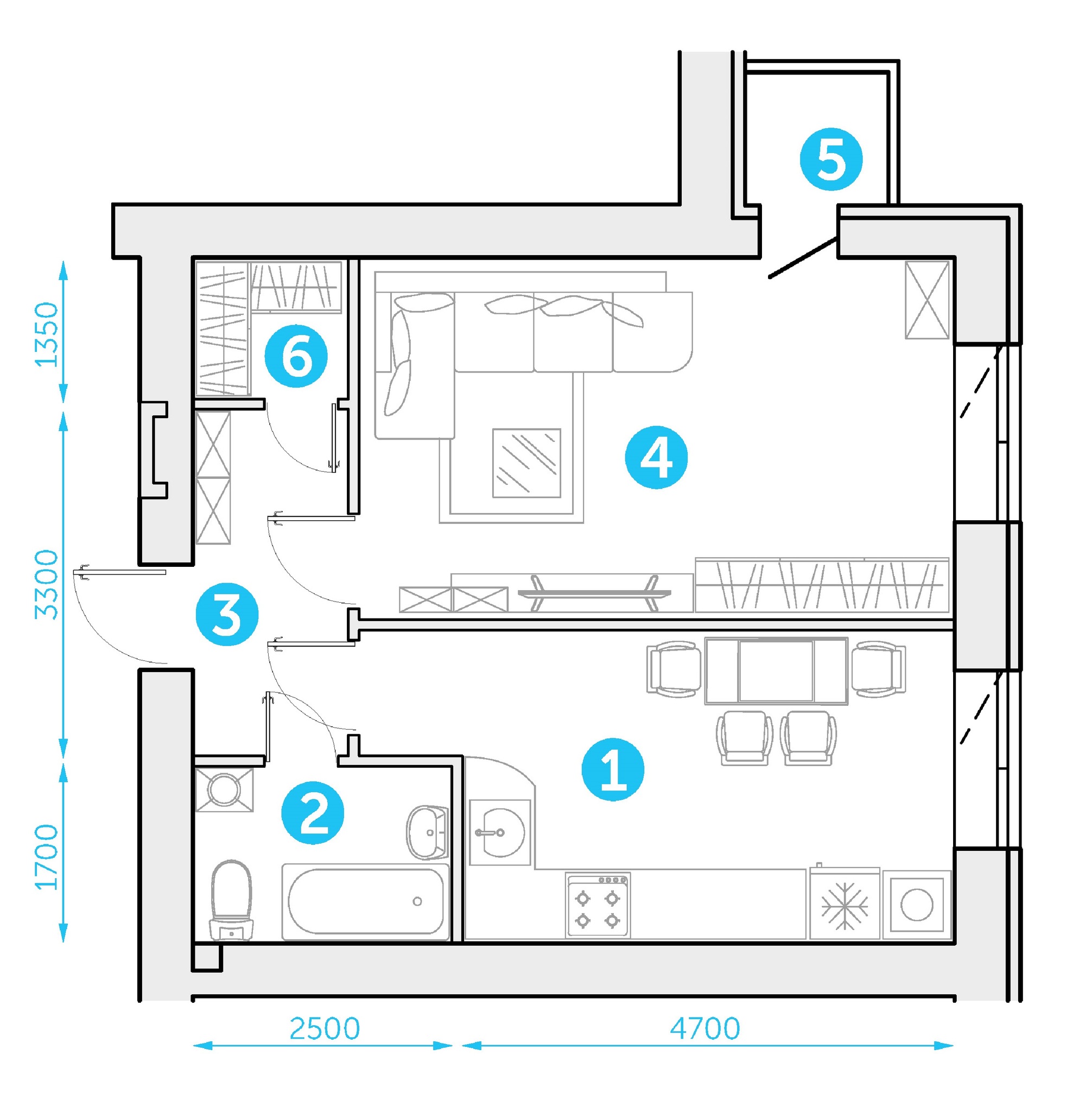 1-комнатная 45.64 м² в ЖК Супернова от 20 000 грн/м², Луцк