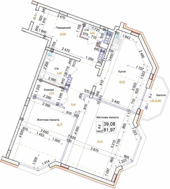 2-комнатная 81.97 м² в ЖК на ул. Симона Петлюры, 21б от 20 300 грн/м², г. Бровары