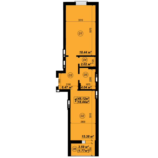 1-кімнатна 48.12 м² в ЖК Verba від 19 250 грн/м², смт Глеваха