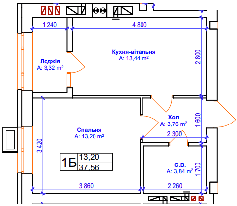 1-комнатная 37.56 м² в ЖК Бургундия от 24 650 грн/м², г. Ирпень