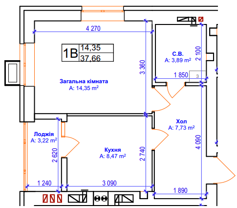 1-комнатная 37.66 м² в ЖК Бургундия от 24 650 грн/м², г. Ирпень