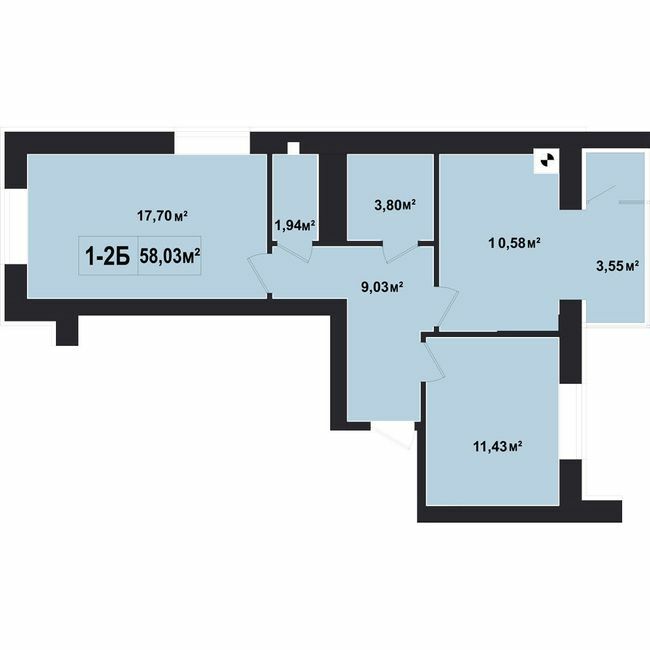 2-кімнатна 58.03 м² в ЖК Покровський від 21 350 грн/м², смт Гостомель