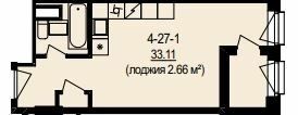 Свободная планировка 33.11 м² в ЖК DeLight Hall от 33 900 грн/м², Днепр