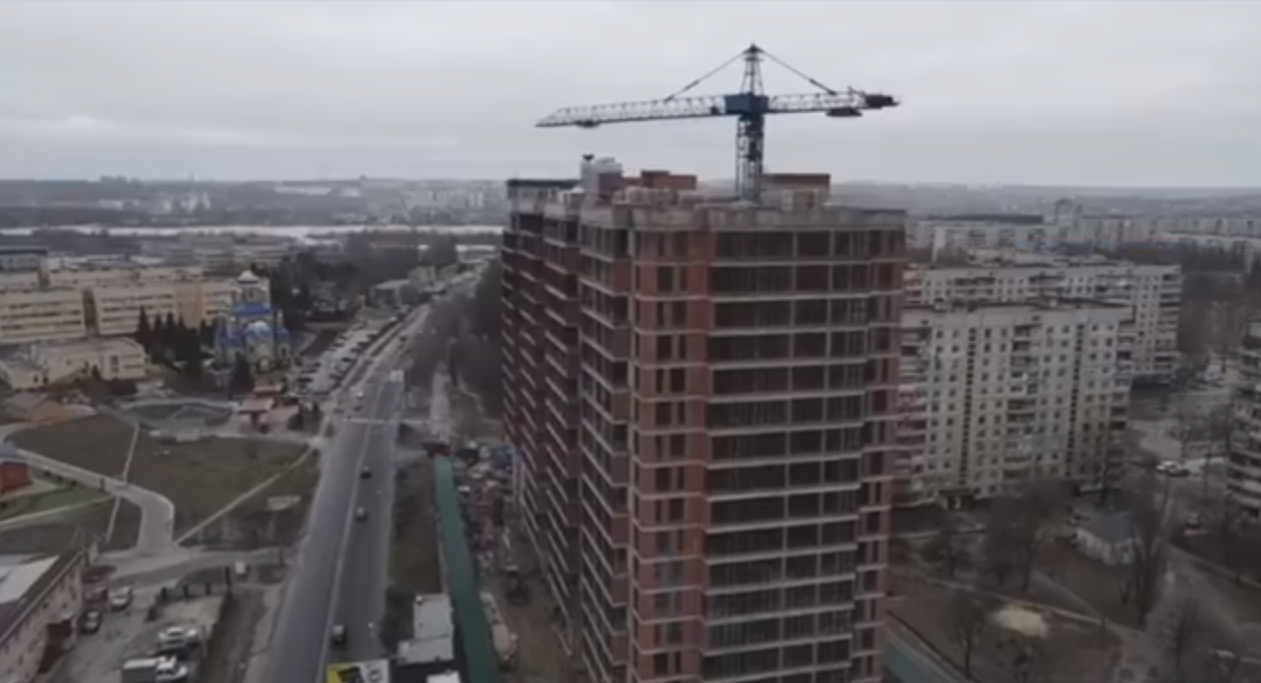 Хід будівництва ЖК Континенталь на Валентинівській, лют, 2021 рік
