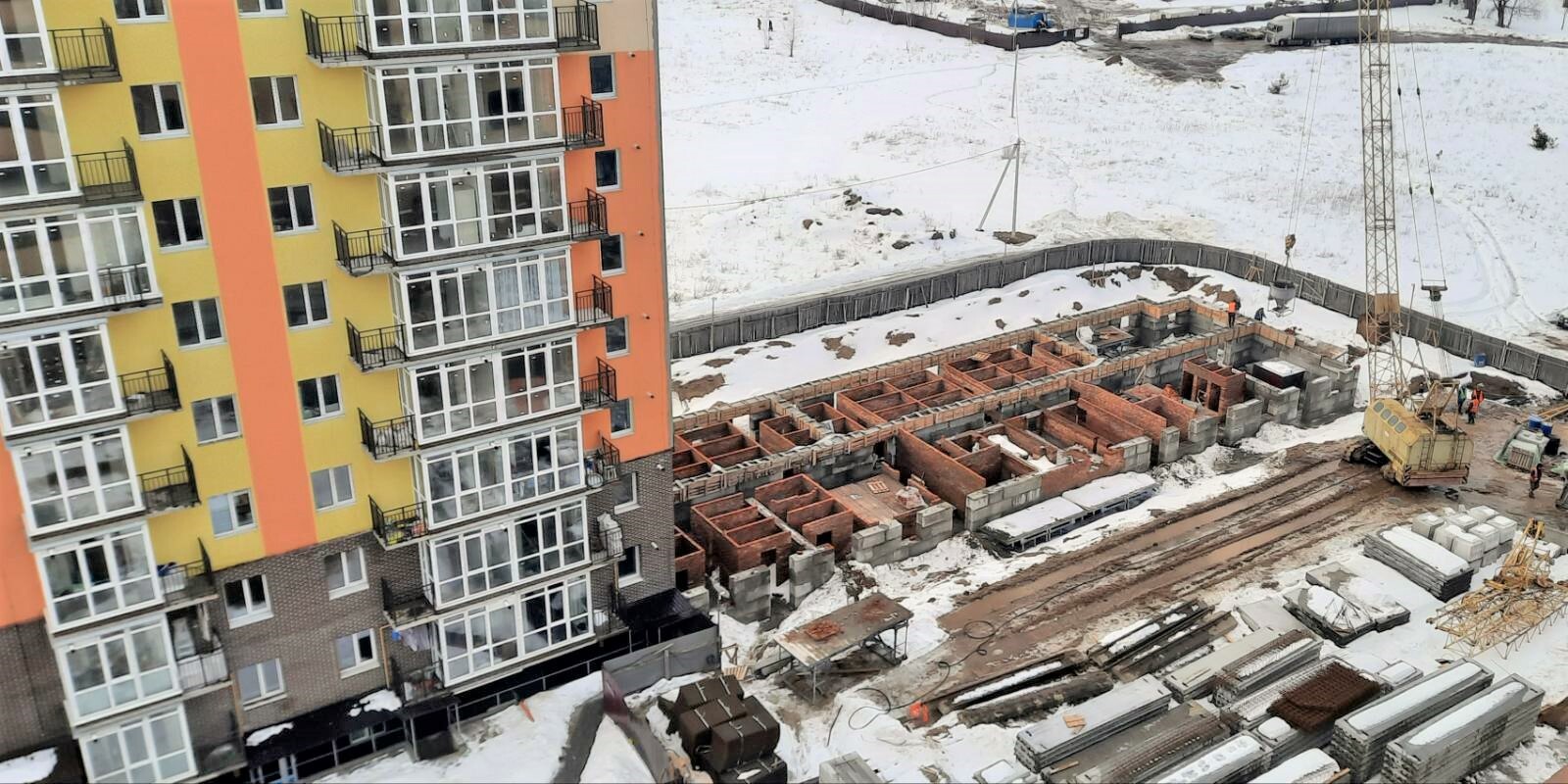 Ход строительства ЖК Европейский Двор, фев, 2021 год