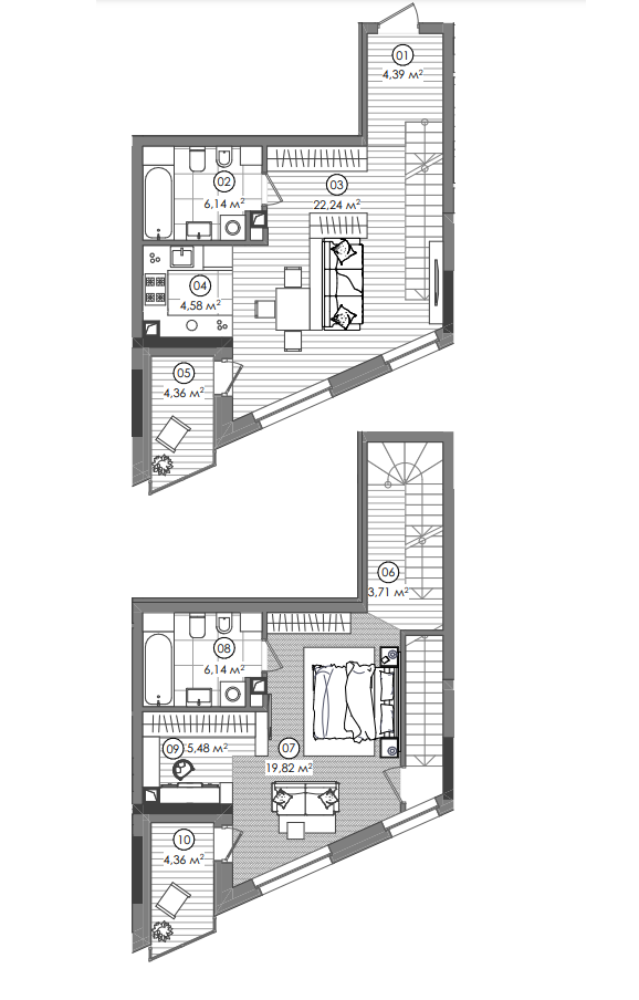 Дворівнева 84.71 м² в ЖК Creator City від 38 395 грн/м², Київ