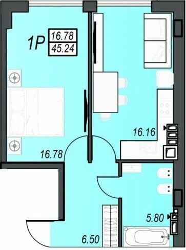 1-кімнатна 45.24 м² в ЖК Sunrise City від 23 350 грн/м², м. Чорноморск