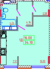 1-кімнатна 34.1 м² в ЖК Кольоровий бульвар від 17 550 грн/м², м. Чорноморск