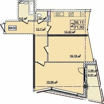 2-кімнатна 71.3 м² в ЖК Costa fontana від 29 700 грн/м², Одеса