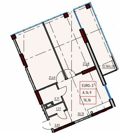 2-кімнатна 76.16 м² в ЖК ITown від 32 950 грн/м², Одеса