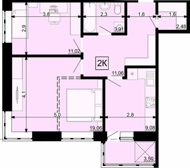 2-кімнатна 61.34 м² в ЖК Акварель-4 від 19 800 грн/м², Одеса