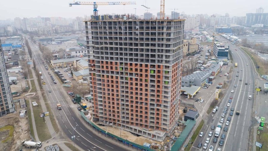 Хід будівництва ЖК Берег Дніпра, бер, 2021 рік