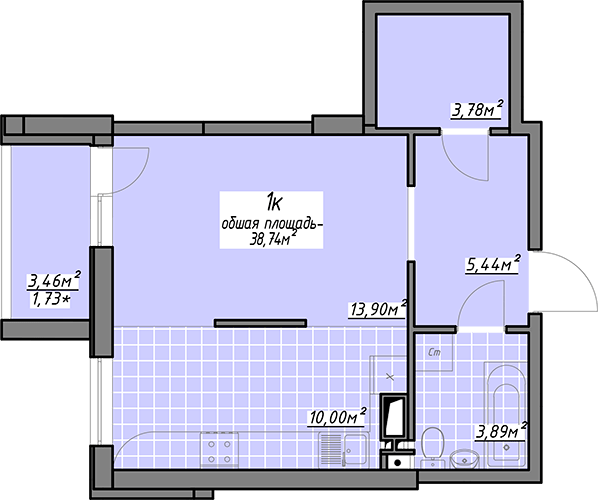 1-кімнатна 38.74 м² в ЖК Одеські традиції від 24 600 грн/м², Одеса