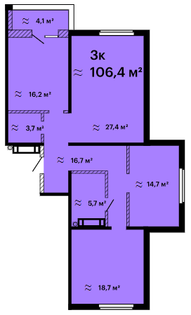 3-кімнатна 106.4 м² в ЖК Оскар від 34 650 грн/м², Одеса