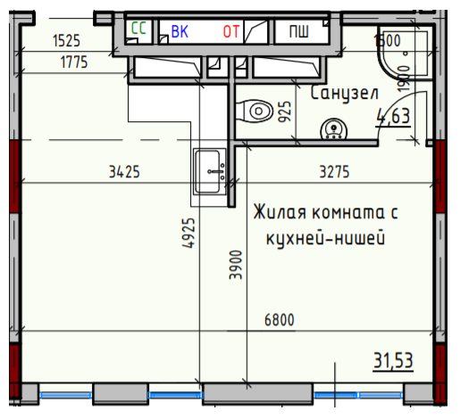 1-кімнатна 35.79 м² в ЖК Простір Eco City (Простір на Радісній від 23 850 грн/м², Одеса
