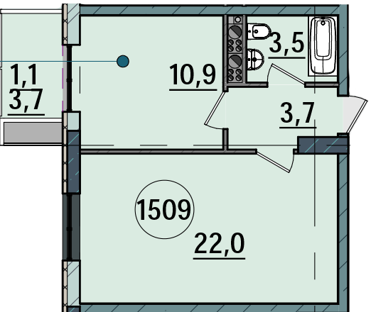 1-кімнатна 41.2 м² в ЖК Пространство на Тульской від 21 300 грн/м², Одеса