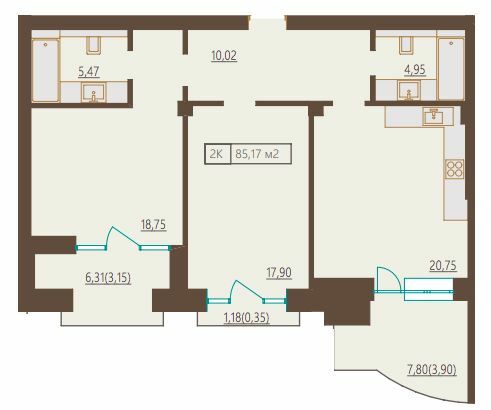 2-комнатная 85.17 м² в ЖК Французский бульвар, 29б от 49 750 грн/м², Одесса