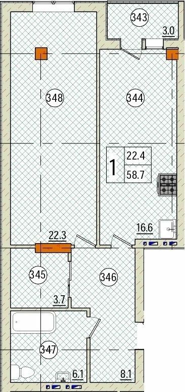 1-кімнатна 58.7 м² в КБ Pierre від 60 450 грн/м², Одеса