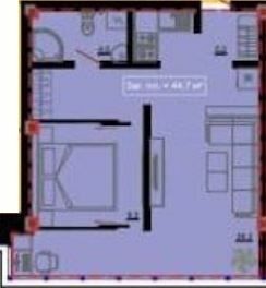 1-комнатная 41.7 м² в ГЖК Русь от 10 450 грн/м², г. Белгород-Днестровский