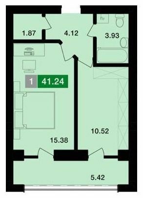 1-кімнатна 41.24 м² в ЖК Парковий від 19 000 грн/м², м. Винники