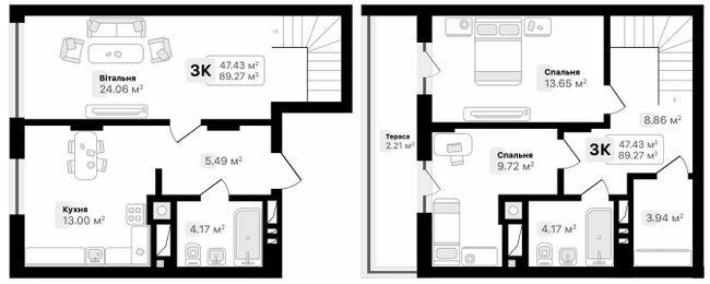 Двухуровневая 89.27 м² в ЖК AUROOM SUNRISE от 20 100 грн/м², Львов