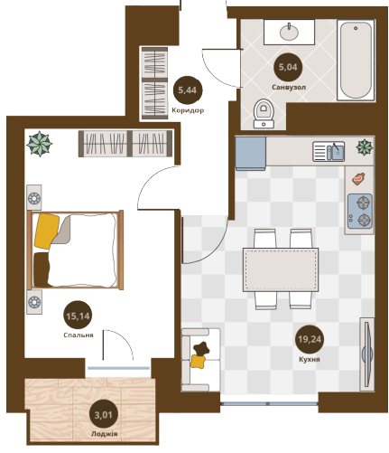 1-комнатная 46.42 м² в ЖК Villa Magnolia Spring от 30 400 грн/м², Львов