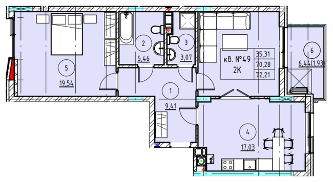 2-комнатная 72.21 м² в ЖК Z40 от 45 200 грн/м², Львов