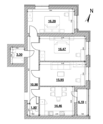 3-кімнатна 83.57 м² в ЖК Шенген від 20 403 грн/м², Львів