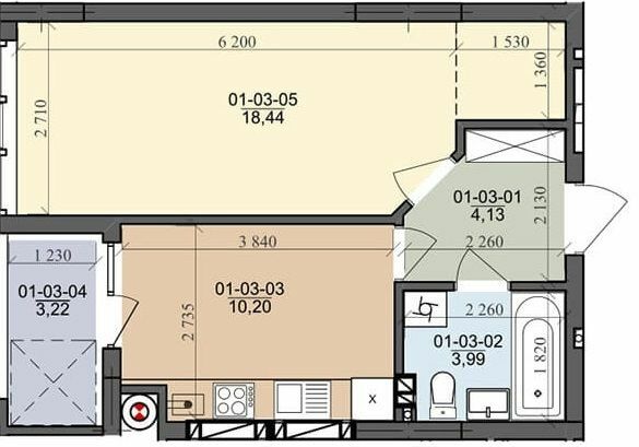 1-комнатная 38.37 м² в ЖК на ул. Трускавецкая от 18 500 грн/м², с. Сокольники