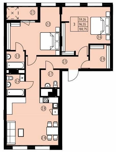 3-комнатная 100.75 м² в ЖК ул. Навроцкого, 31 от 22 600 грн/м², Львов