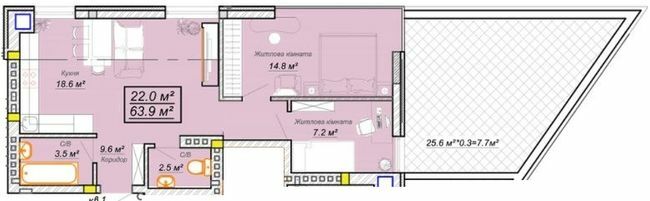 2-кімнатна 63.9 м² в ЖК Grand Village від 20 500 грн/м², с. Сокільники