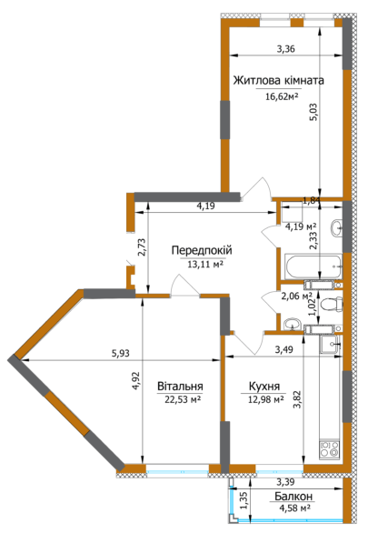 2-кімнатна 72.86 м² в ЖК Eco Dream від 27 300 грн/м², Київ