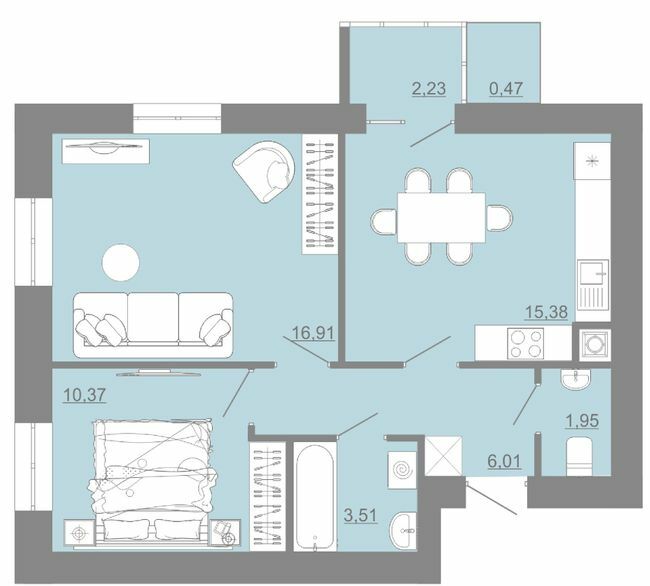 2-комнатная 56.83 м² в ЖК Проект Панорама от 15 350 грн/м², г. Пустомыты