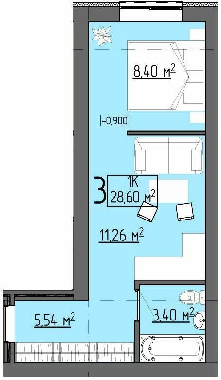1-кімнатна 28.6 м² в ЖК Бузковий від 16 750 грн/м², м. Винники
