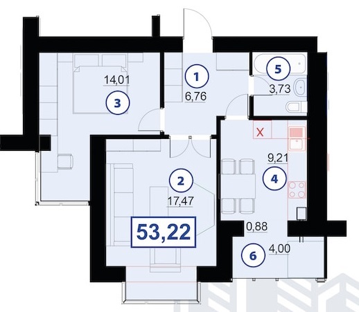 2-кімнатна 53.22 м² в ЖК Квартал Гімназійний 2 від 12 500 грн/м², Івано-Франківськ